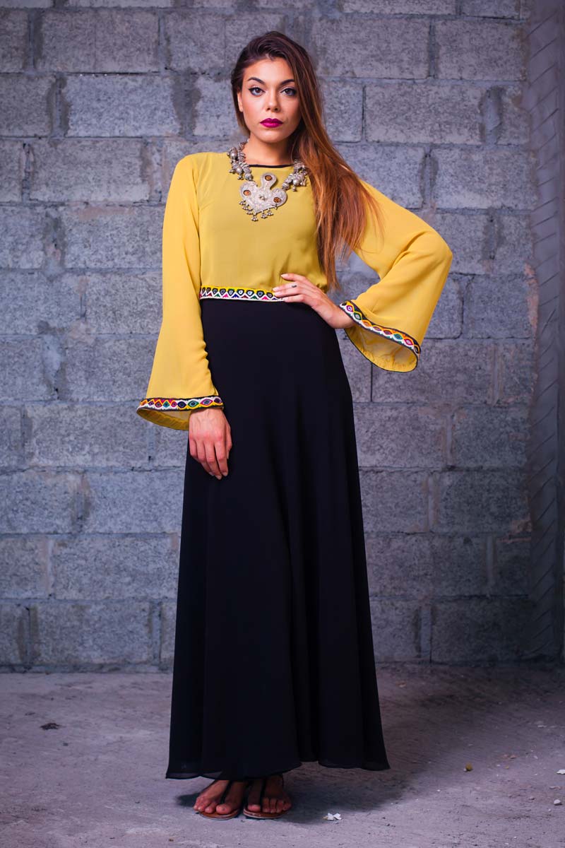 Banni | Black and Yellow Gown