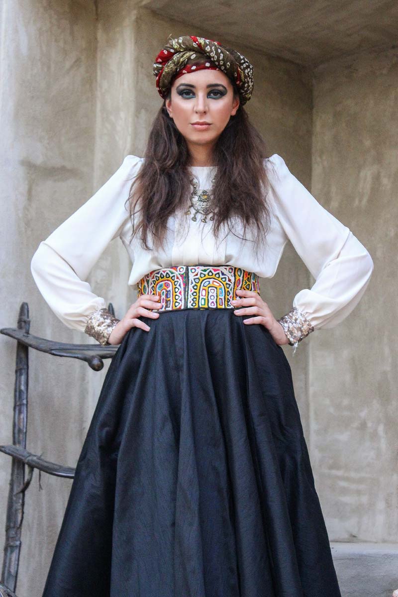Rabari | High-waist Embroidered Flare Skirt